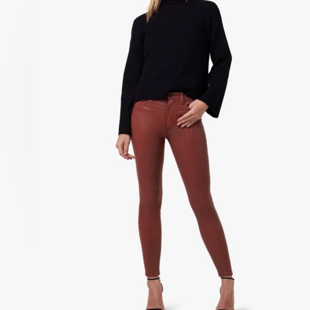 Joe’s Jeans The Charlie Coated High Rise Skinny Ankle Pants in Cinnamon. NWT. 23